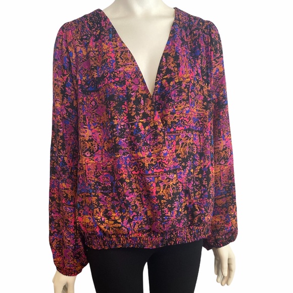 Allison Joy Tops - ALLISON JOY Penelope Purple Black Blouse XL NWT